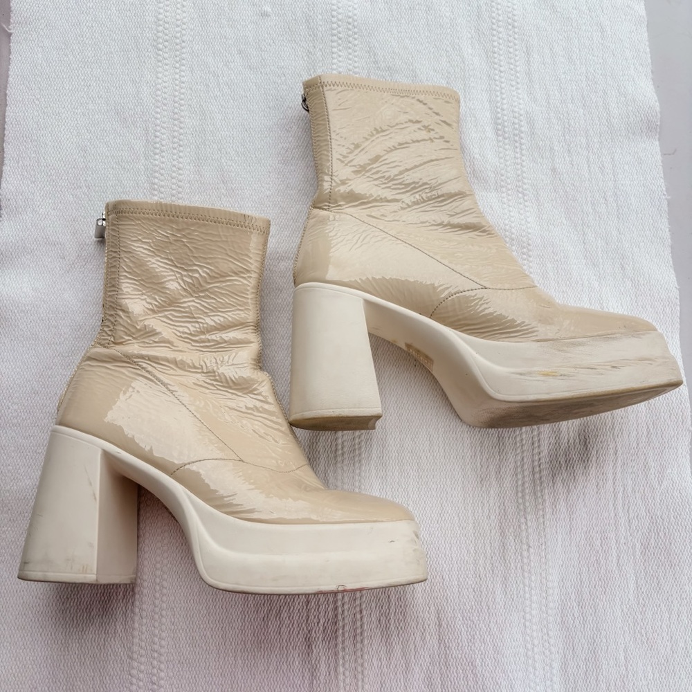 Free People Double Stack Platform Ankle Boots Siz… - image 1